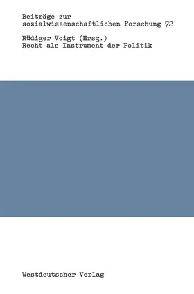 Voigt |  Recht als Instrument der Politik | Buch |  Sack Fachmedien
