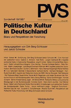 Berg-Schlosser / Schissler | Politische Kultur in Deutschland | Buch | 978-3-531-11860-4 | sack.de