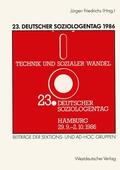 Friedrichs |  23. Deutscher Soziologentag 1986 | Buch |  Sack Fachmedien