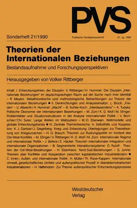Rittberger |  Theorien der Internationalen Beziehungen | Buch |  Sack Fachmedien