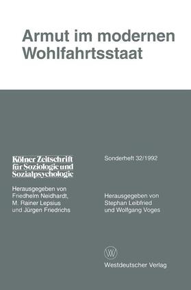 Leibfried / Voges | Voges, W: Armut im modernen Wohlfahrtsstaat | Buch | 978-3-531-12314-1 | sack.de