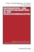 Best / Endres-Niggemeyer / Herfurth |  Informations- und Wissensverarbeitung in den Sozialwissensch | Buch |  Sack Fachmedien