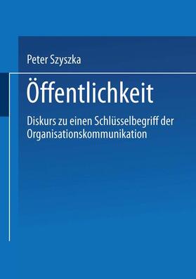 Szyszka | Öffentlichkeit | Buch | 978-3-531-13399-7 | sack.de