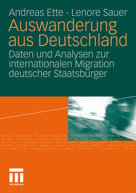 Sauer / Ette | Auswanderung aus Deutschland | Buch | 978-3-531-15869-3 | sack.de