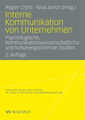 Janich / Crijns |  Interne Kommunikation von Unternehmen | Buch |  Sack Fachmedien