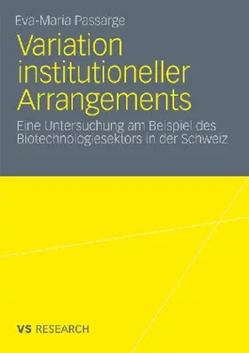 Passarge |  Variation institutioneller Arrangements | Buch |  Sack Fachmedien
