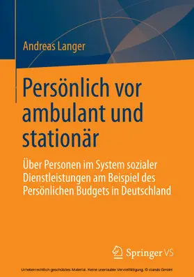 Langer |  Persönlich vor ambulant und stationär | eBook | Sack Fachmedien