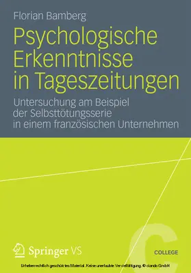 Bamberg |  Psychologische Erkenntnisse in Tageszeitungen | eBook | Sack Fachmedien