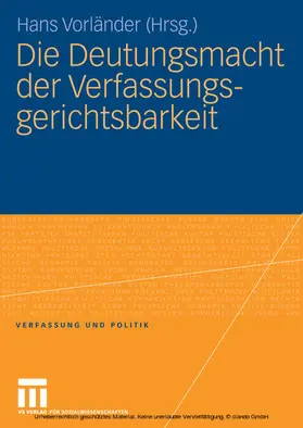 Vorländer |  Die Deutungsmacht der Verfassungsgerichtsbarkeit | eBook | Sack Fachmedien