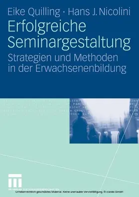 Quilling / Nicolini |  Erfolgreiche Seminargestaltung | eBook | Sack Fachmedien
