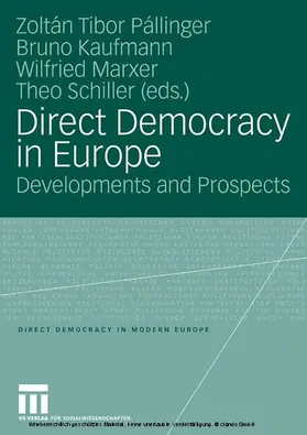 Pállinger / Kaufmann / Marxer |  Direct Democracy in Europe | eBook | Sack Fachmedien