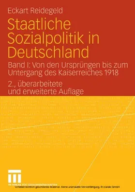Reidegeld |  Staatliche Sozialpolitik in Deutschland | eBook | Sack Fachmedien