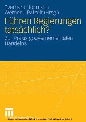 Holtmann / Patzelt |  Führen Regierungen tatsächlich? | eBook | Sack Fachmedien
