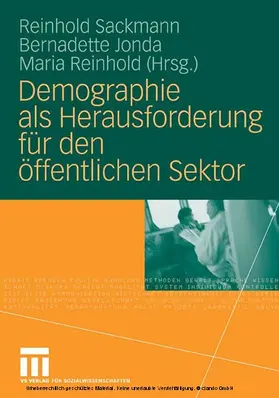 Sackmann / Jonda / Reinhold | Demographie als Herausforderung für den öffentlichen Sektor | E-Book | sack.de