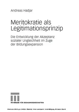 Hadjar | Meritokratie als Legitimationsprinzip | E-Book | www.sack.de