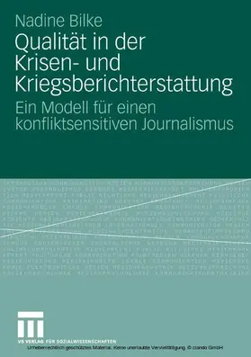Bilke | Qualität in der Krisen- und Kriegsberichterstattung | E-Book | www.sack.de
