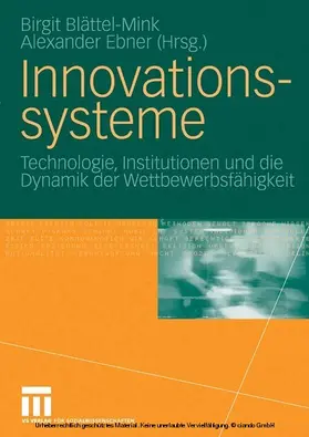 Blättel-Mink / Ebner |  Innovationssysteme | eBook | Sack Fachmedien