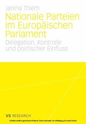 Thiem | Nationale Parteien im Europäischen Parlament | E-Book | sack.de
