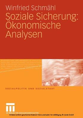 Schmähl | Soziale Sicherung: Ökonomische Analysen | E-Book | sack.de