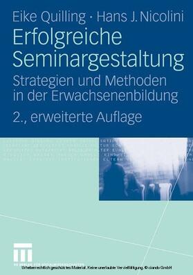 Quilling / Nicolini | Erfolgreiche Seminargestaltung | E-Book | sack.de