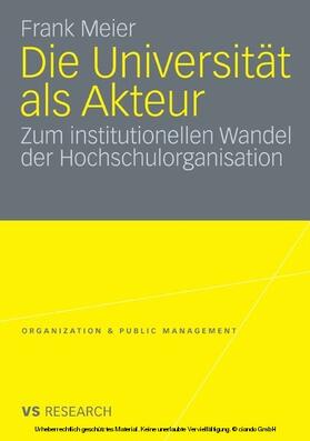 Meier | Die Universität als Akteur | E-Book | sack.de