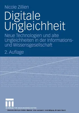 Zillien |  Digitale Ungleichheit | eBook | Sack Fachmedien