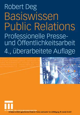 Deg |  Basiswissen Public Relations | eBook | Sack Fachmedien