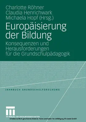 Röhner / Henrichwark / Hopf |  Europäisierung der Bildung | eBook | Sack Fachmedien