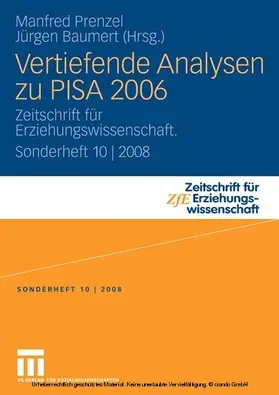 Prenzel / Baumert |  Vertiefende Analysen zu PISA 2006 | eBook | Sack Fachmedien