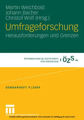 Weichbold / Bacher / Wolf |  Umfrageforschung | eBook | Sack Fachmedien