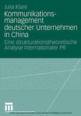 Klare |  Kommunikationsmanagement deutscher Unternehmen in China | eBook | Sack Fachmedien