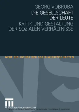 Vobruba |  Die Gesellschaft der Leute | eBook | Sack Fachmedien