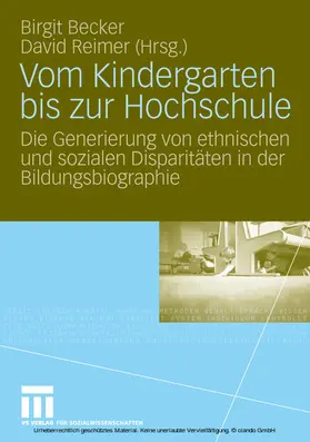Becker / Reimer |  Vom Kindergarten bis zur Hochschule | eBook | Sack Fachmedien