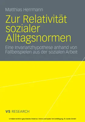 Herrmann |  Zur Relativität sozialer Alltagsnormen | eBook | Sack Fachmedien