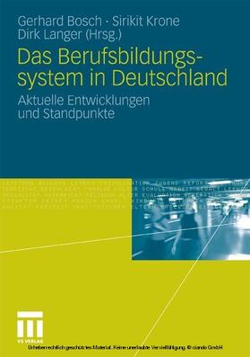 Bosch / Krone / Langer | Das Berufsbildungssytem in Deutschland | E-Book | sack.de