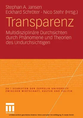 Jansen / Schröter / Stehr |  Transparenz | eBook | Sack Fachmedien