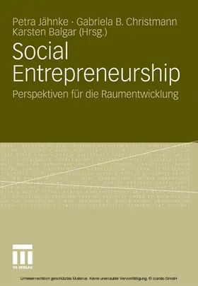 Jähnke / Christmann / Balgar | Social Entrepreneurship | E-Book | sack.de