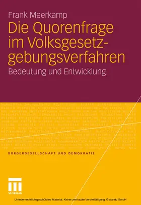 Meerkamp |  Die Quorenfrage im Volksgesetzgebungsverfahren | eBook | Sack Fachmedien