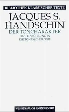 Handschin |  Der Toncharakter | Buch |  Sack Fachmedien