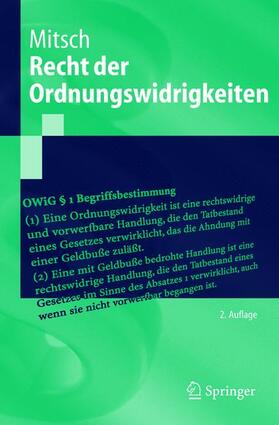 Mitsch | Recht der Ordnungswidrigkeiten | Buch | 978-3-540-00026-6 | sack.de