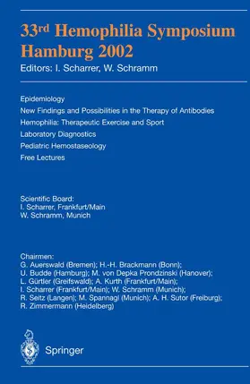Scharrer / Schramm |  33rd Hemophilia Symposium | Buch |  Sack Fachmedien