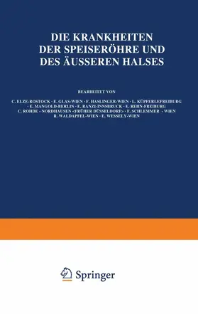 El?e / Glas / Haslinger |  Die Krankheiten der Speiseröhre und des Äusseren Halses | Buch |  Sack Fachmedien