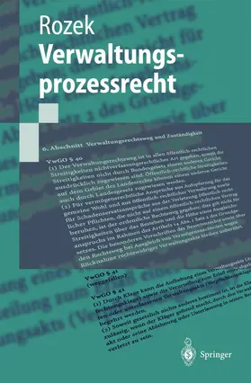Rozek |  Verwaltungsprozessrecht | Buch |  Sack Fachmedien