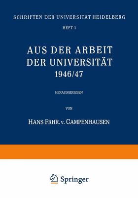Campenhausen |  Aus der Arbeit der Universität 1946/47 | Buch |  Sack Fachmedien