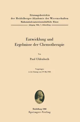 Uhlenhuth |  Entwicklung und Ergebnisse der Chemotherapie | Buch |  Sack Fachmedien