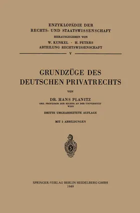 Planitz |  Grundzüge des Deutschen Privatrechts | Buch |  Sack Fachmedien