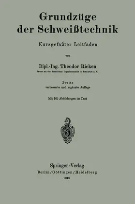 Ricken |  Grundzüge der Schweißtechnik | Buch |  Sack Fachmedien