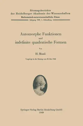 Maass | Automorphe Funktionen und indefinite quadratische Formen | Buch | 978-3-540-01417-1 | www.sack.de