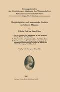 Weber / Troll |  Morphologische und anatomische Studien an höheren Pflanzen | Buch |  Sack Fachmedien