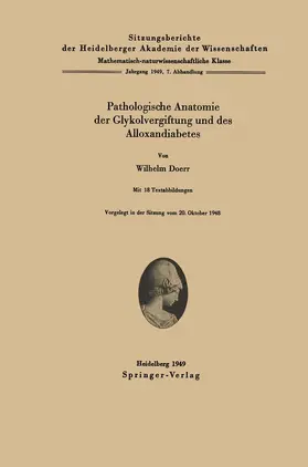 Doerr | Pathologische Anatomie der Glykolvergiftung und des Alloxandiabetes | Buch | 978-3-540-01423-2 | www.sack.de